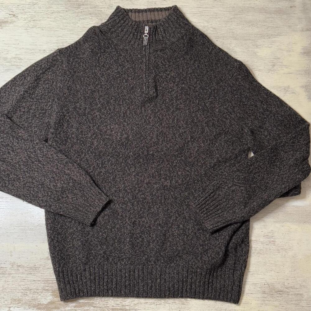 EUC Daniel Blass Dark Brown Wool Blend 1/4 Zip Men’s Sweater Size M
